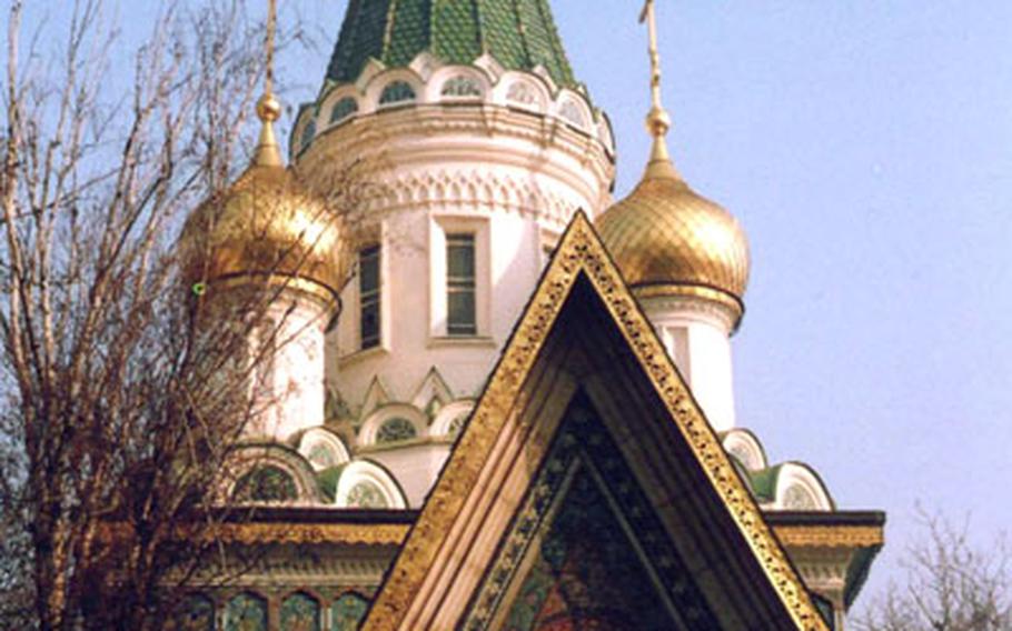 The Russian church of St. Nicholai is a sparkling jewel in downtown Sofia. It is often referred to as Sofia&#39;s prettiest church.