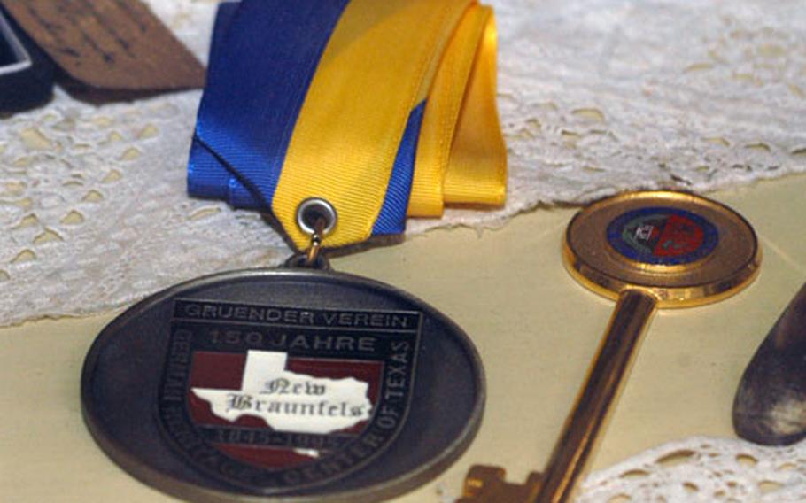 The ties between Braunfels, Germany, and New Braunfels, Texas, continue through visitors and gifts, such as this medal.