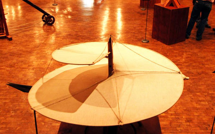 Da Vinci’s helicopter, brought to life in the exhibition at the Stadthalle.