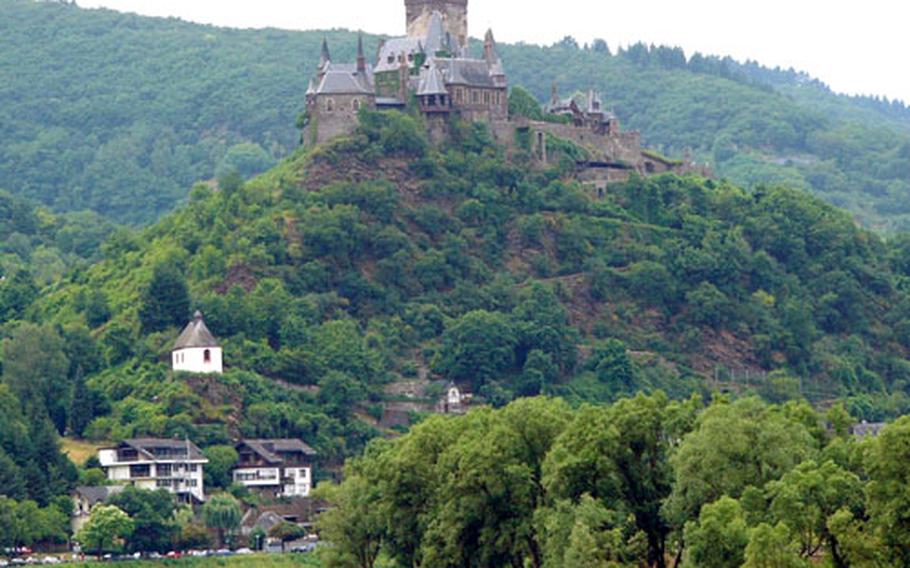 The 11th-century Reichsburg Cochem dominates a bend in the Mosel River, a medieval trade route between France and what is now Germany.