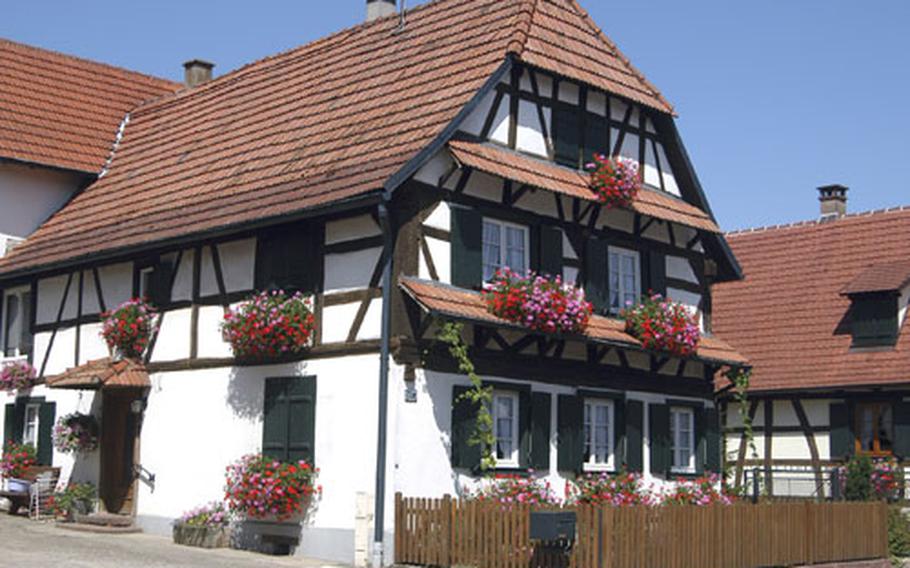 Besides being a mecca for pottery shoppers, Betschdorf, France, is full of old half-timber houses decorated with flower boxes.