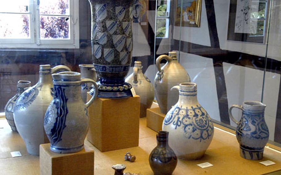 A pottery display in the Musée de la Potterie, or pottery museum, in Betschdorf, France.