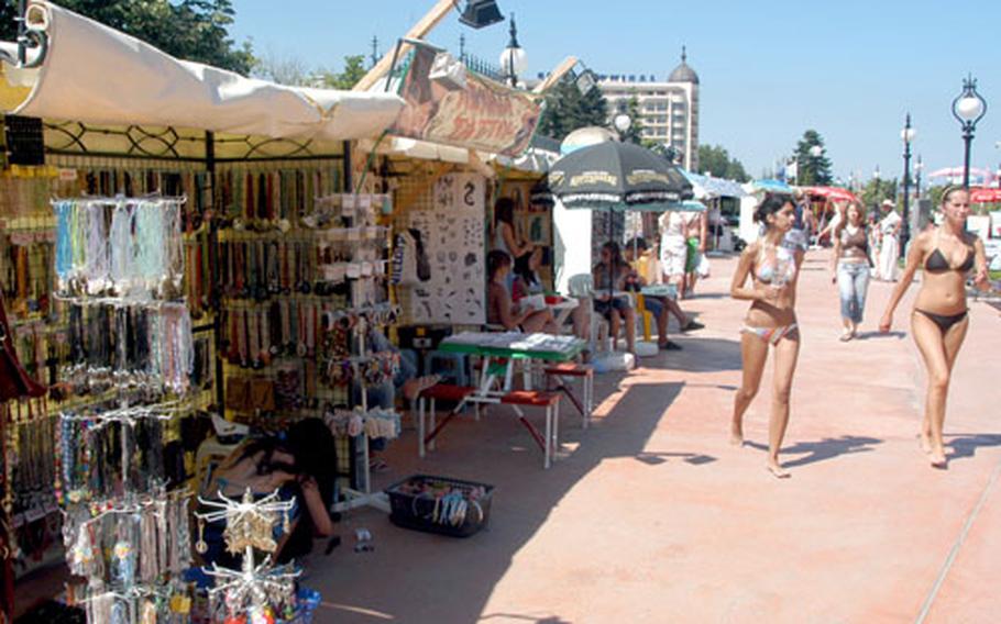 Vendors at the Golden Sands resort north of Varna, Bulgaria, sell a wide variety of goods to vacationers staying at the area’s approximately 100 hotels.