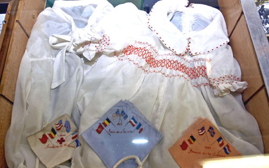 Belgian women fashioned discarded U.S. parachutes into clothing for babies and even brides. This outfit is on display at The Musée 40-44 in Monceau-Imbrechies.