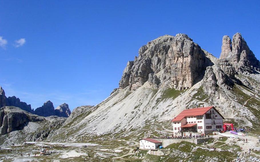 The trail leads to the Rifugio Locatelli, where hikers could rest and get something to eat before returning to their starting point.