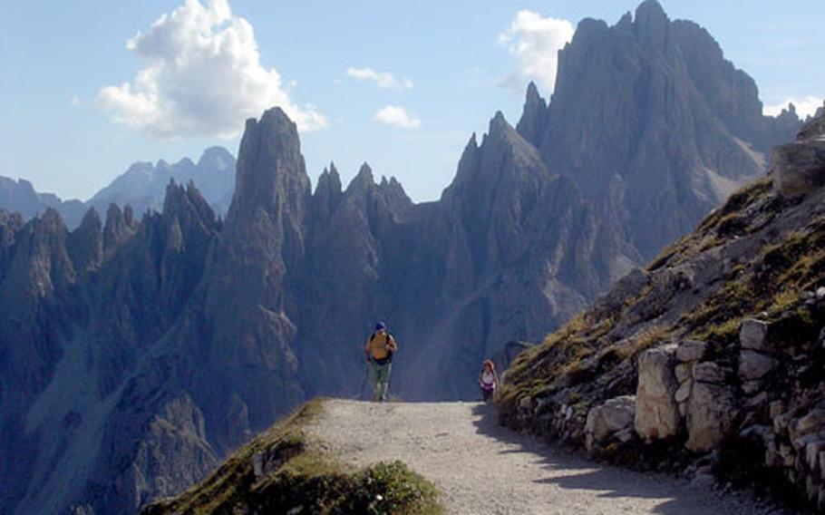 The trail to the first refuge, Rifugio Lavaredo, starts out with a wide, graveled path and fantastic views. It gets more difficult as it goes on.