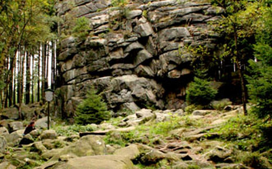Schierke’s storied Feuerstein, a large rock in the middle of a wooded area, lends its name to Schierke’s top export, Schierker Feuerstein schnapps.