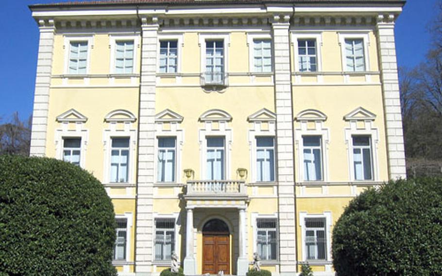 An exterior view of the Vigna di Madama Reale, which was designed and lived in by Maria Cristina, who served as regent between the death of her husband, Vittorio Emanuele I, and her son, Carlo Emanuele II. During her time in authority, she restored and expanded many other villas.