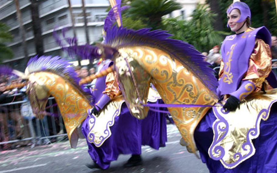 The 2006 Nice Carnival included these brilliant horse costumes representing the Trojan Horse, one of the most famous hoaxes in history.