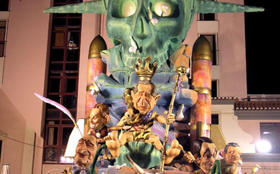 President Bush and other world leaders took some ribbing in a giant float at the centerpiece of the 2006 carnival parade in Torres Vedras, Portugal. This year’s theme is “The Terror of the Universe.”