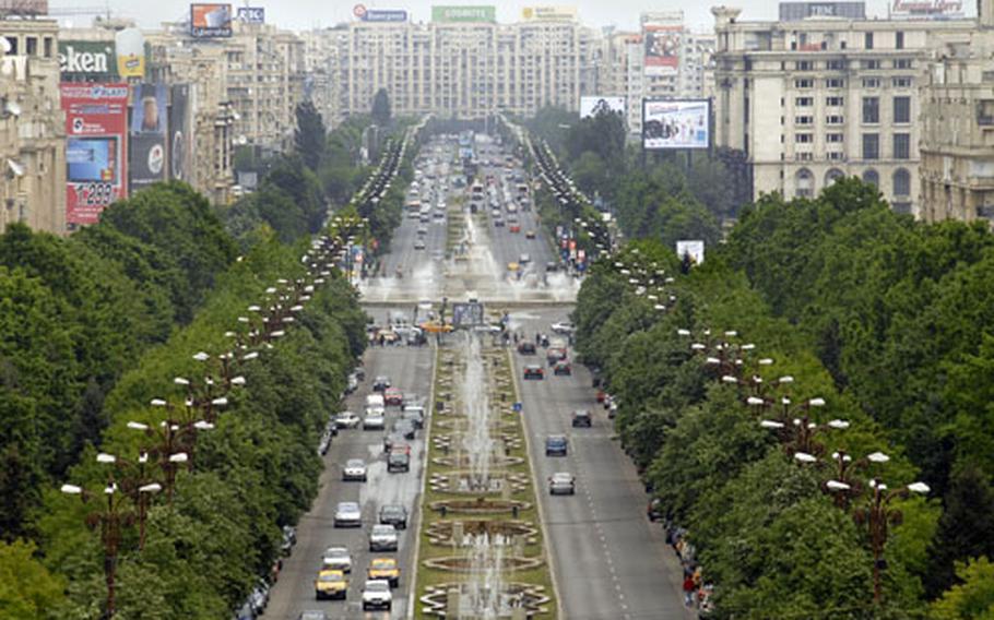 The view from Romania’s Parliament building balcony in Bucharest is considered the best in the city.