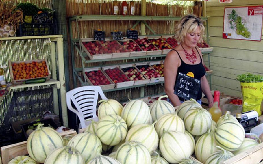 Cavaillon melons — which many consider the best melons in the world — are a hot item at fruit stands found along the roadsides in Provence in summer.