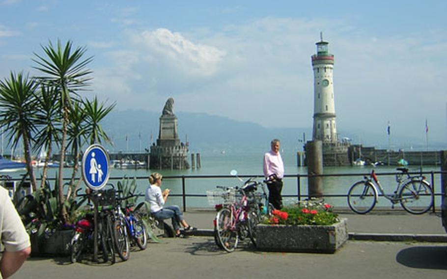 Two of the landmarks of Lindau are the Lion of Bavaria statue and the lighthouse guarding the entrance to the harbor. The best way to get around town is by bike or on foot; most people park their cars in large lots.