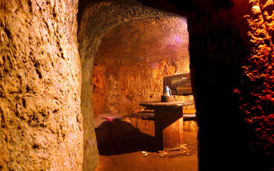 The original entrance to the cave where Heinrich Anton Leichtweiss hid out was behind the sign, just a small hole. The cave was created naturally. Called the Leichtweisshöhle, it is about two miles outside the Wiesbaden city limits.