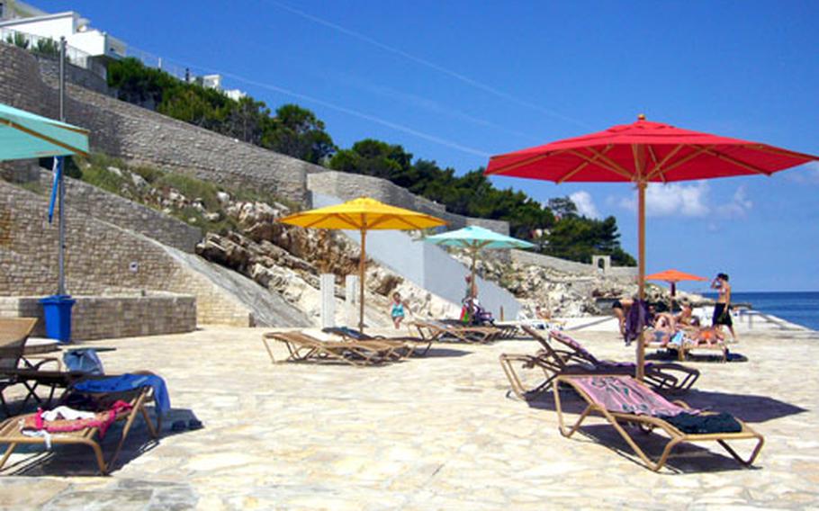The beaches of Istria are famous for the striking blue water and shallow entry.