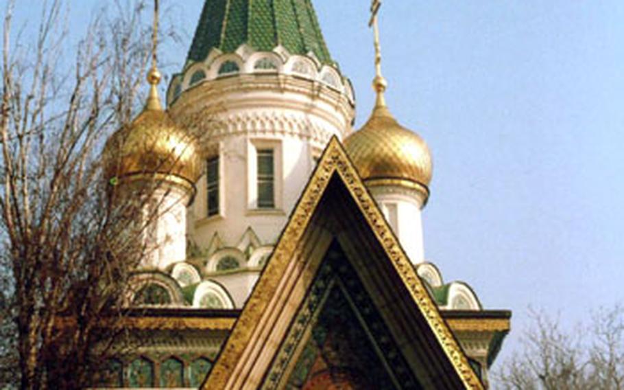 The Russian church of St. Nicholai is a sparkling jewel in downtown Sofia. It is often referred to as Sofia&#39;s prettiest church.