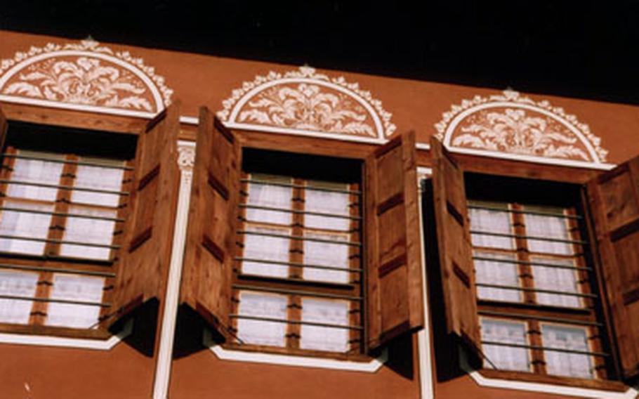 Detail of the Balabanov House, a Revival Period house built at the beginning of the 19th century. It is among the houses owned by Plovdiv’s upper-crust merchants in the 18th and 19th centuries that line cobblestone streets in the Old Town.Today it’s a venue for exhibitions, concerts and theatrical performances.