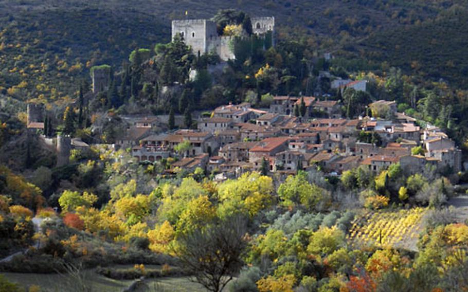 The village of Castelnou, 30 minutes southwest of Perpignan by car in the foothills of the Pyrenees, surrounds the ruins of its 13th-century fortress.