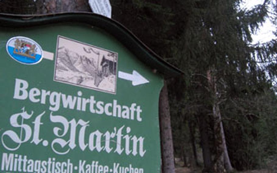 Garmisch, Gerrmany, has dozens of trails like this one leading up the hill to the Saint Martin&#39;s Hütte.
