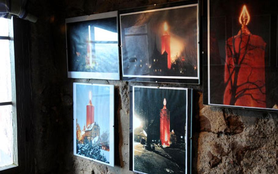 Pictures inside the Hinterturm show the tower during the Christmas season, when it is decorated as the world&#39;s tallest Christmas candle.