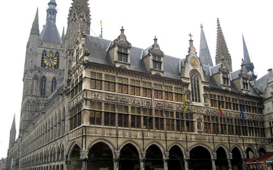 The In Flanders Fields Museum is inside the Cloth Hall in the market square of Ypres, Belgium.