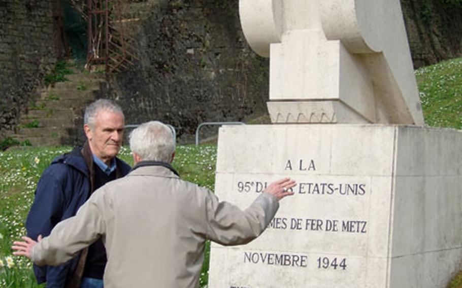 A monument in Metz, France, honors the Iron Men of Metz, soldiers of the 95th U.S. Infantry Division who liberated the city in November 1944.
