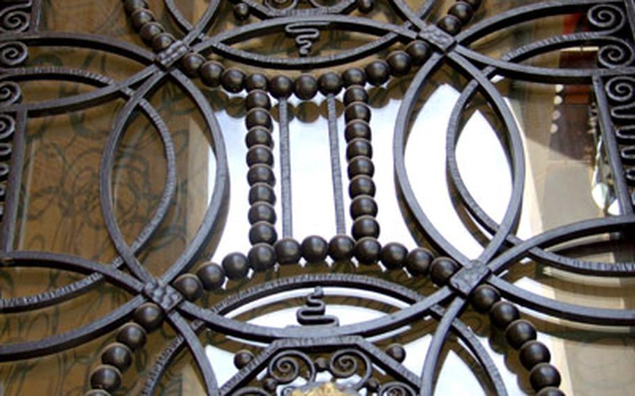 Art Deco detail from the door of the Andrew Carnegie Library, which was built with donations from the American steel tycoon.