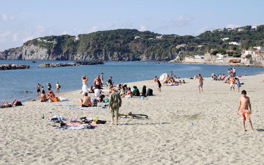 Not many beaches in Italy are truly public beaches anymore, but this one on the Forio side of the Island of Ischia, near Naples, offers sunbathers a chance to sit where they want, without having to pay for admission.