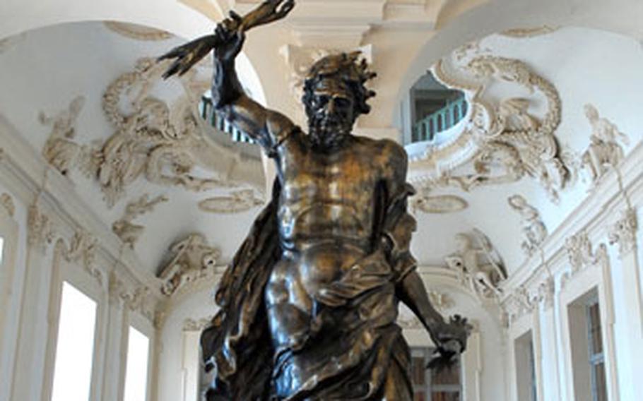 The original statue of Jupiter, sometimes called the Golden Man of Rastatt, and the city&#39;s symbol, stands inside Rastatt Palace. A copy of the statue tops the building.