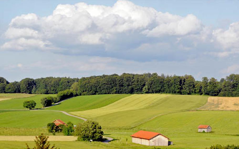 Visitors to the monastery can look out over the picturesque Bavarian countryside.