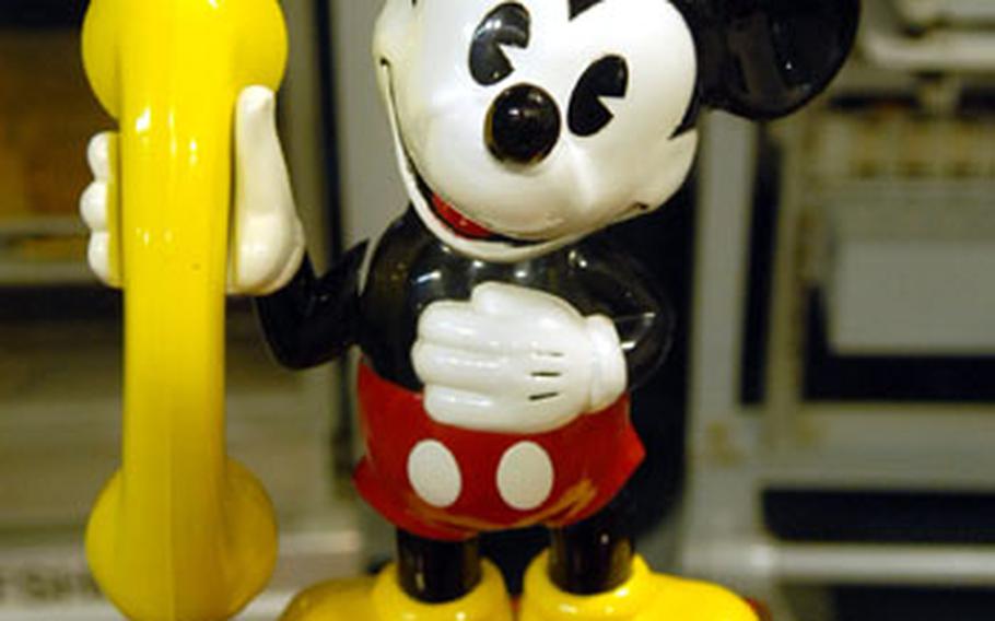 A Mickey Mouse telephone is one of many on display at the Museum für Kommunikation, or communication museum, in Nuremberg, Germany. The museum is housed with the DB Museum.