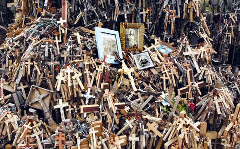 How many crosses are there at the Hill of Crosses? It is nearly impossible to know: Who can count just this portion?