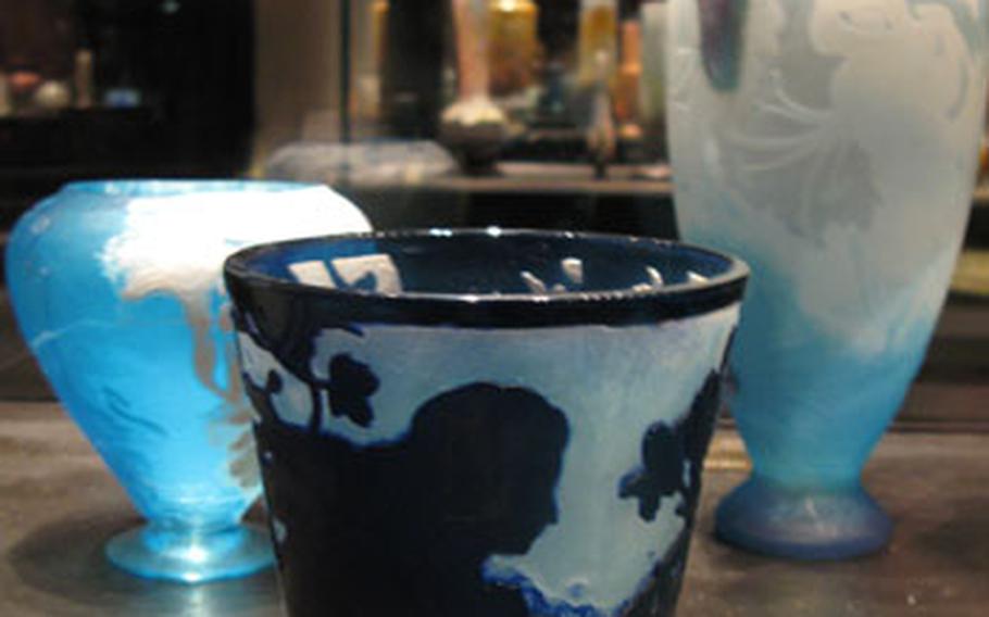 "Vase au profil (with profile)," made by Jacques Gruber in 1897, is displayed with other items at the Musee des Beaux-Arts in Nancy, France. For mored photos, see the link at the top of the story.