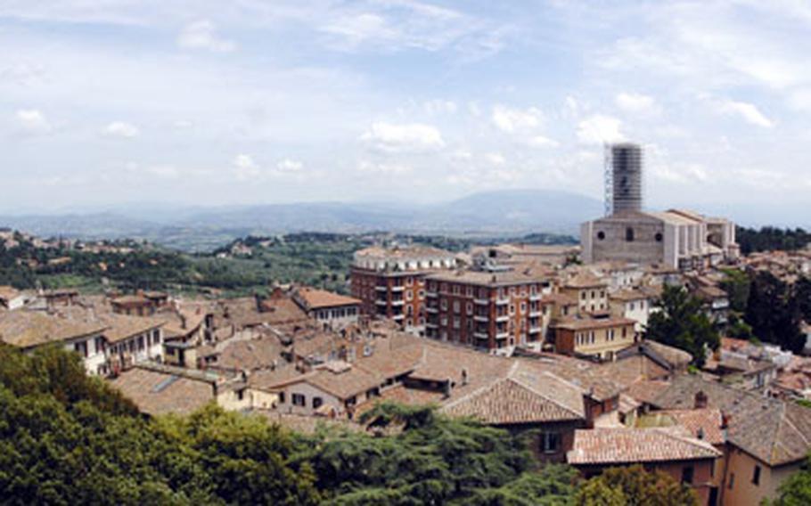 The hilltop town of Perugia, seen below and at right, has become famous for – and synonymous with – delectable chocolate.