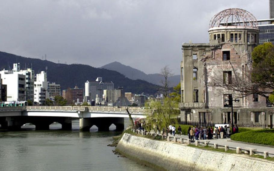 Hiroshima&#39;s A-Bomb Dome, at right, was constructed in 1915 after being designed by Czech architect Jan Letzel. The building had a somewhat difficult time finding an identity. It underwent three name changes before it became known as the Prefectural Industrial Promotional Hall. Today known simply as the A-Bomb Dome, the structure is one of the world’s most well-known buildings and a UNESCO World Heritage site.