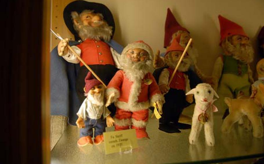 These Steiff dolls from 1935 are among the collection of toys from Germany, France, Japan and other countries.
