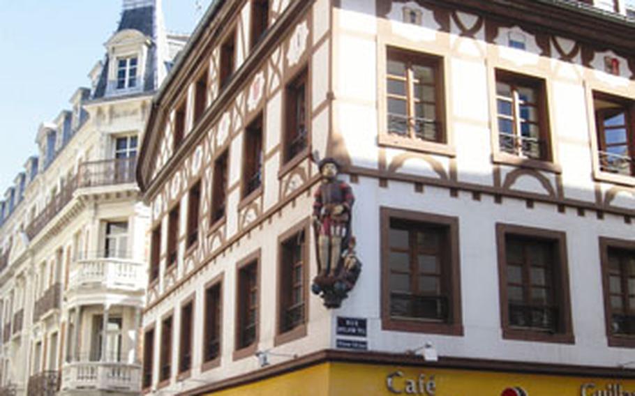 The statue of William Tell — adorning the Guillaume Tell Café — might look misplaced in Mulhouse until you realize the city has long had close ties to the Swiss confederation.