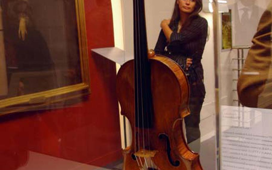 A violin made in 1566 belonging to King Charles IX of France, son of Caterina de’ Medici, is on display at an exhibit honoring her dedication to Renaissance art at Complesso del Vittoriano in Rome.