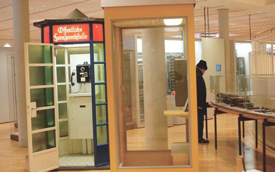 Old telephone booths are among the Museum für Kommunikation’s collection.The museum in Frankfurt also has rare telephones, computers, vintage radios and televisions and an array of cell phones and other communication devices.