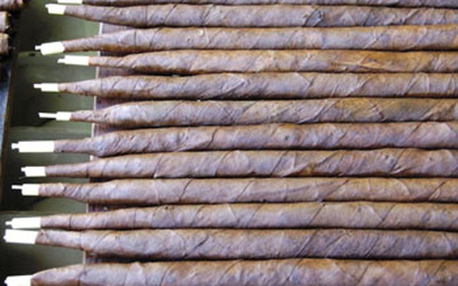 Some of the cigars have a reed in the middle which acts as an air channel and is removed before smoking.
