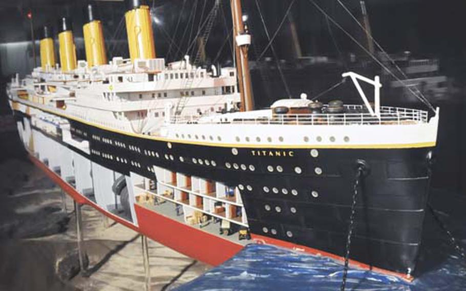 A large model of the Titanic, on a scale of 1 to 100, is on display at an exhibition on the doomed ship at the Wiesbaden Marktkeller. The exhibit runs through May 2.