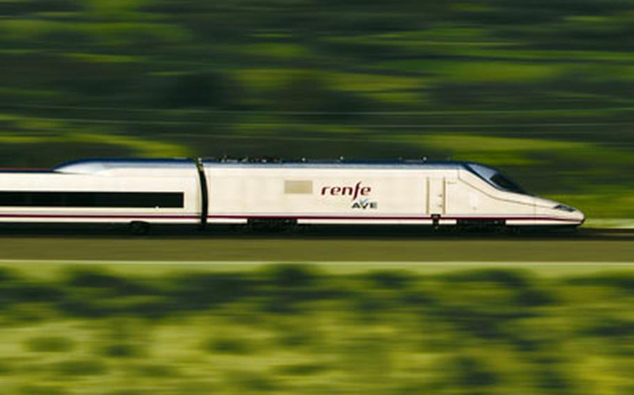 Spain’s AVE trains can rip through the countryside at 220 mph or more.