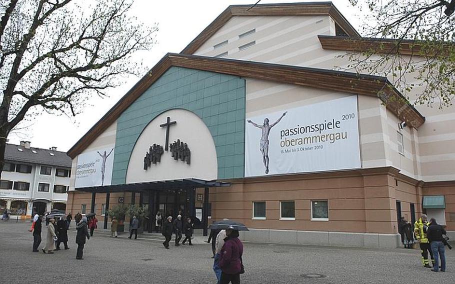 The Oberammergau Passion Play is staged in an impressive community theater with 4,700 seats in a covered auditorium and open-air stage.