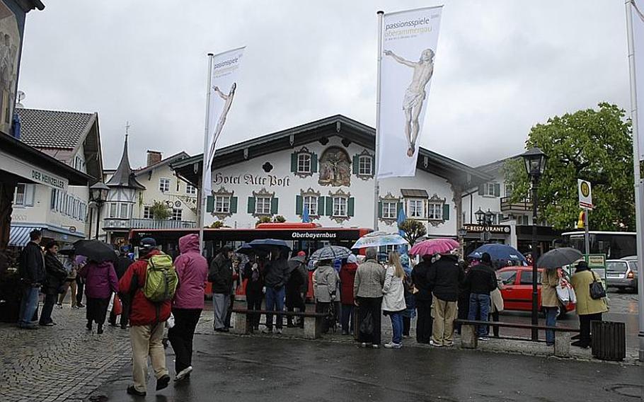 Tourists in town to see the 2010 passion play keep Oberammergau bustling on a recent Sunday morning. The village will put on 102 performances of the play this summer and is expecting more than a half-million visitors from around the world to come see the once-in-a-decade staging of the play.