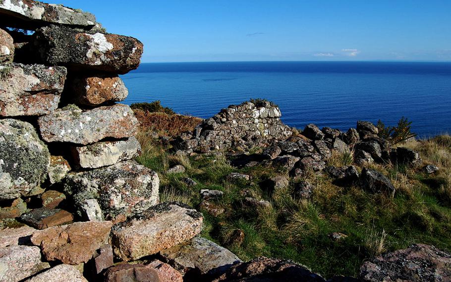 Stone remains of a family cottage at the Badbea Clearance Village near Wick show the type of surroundings the former tenant farmers were forced to live in after being driven from their farms.