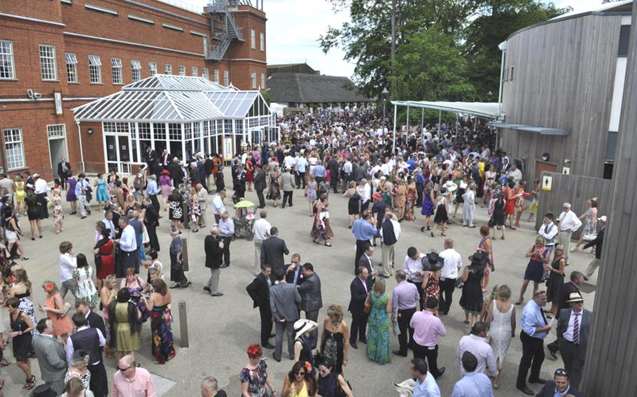 Once inside the gate, the Newmarket Racecourses on Ladies Day resembles an American ballpark, where patrons mill about among a variety of vendors and restaurants.