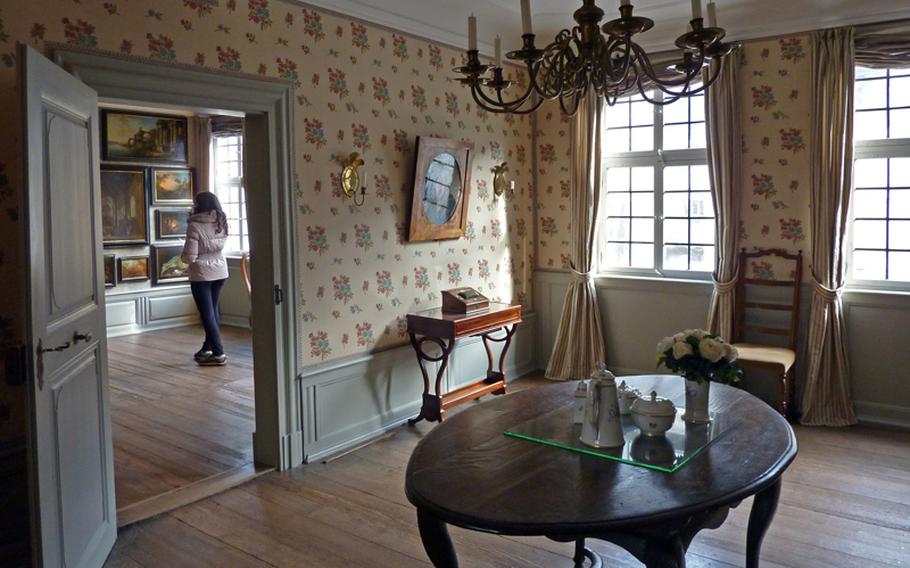 Goethe's mother's room is on the second floor of the Goethe-Haus. On display is a collection of her china and on the wall above the little writing table hangs a portrait of her.