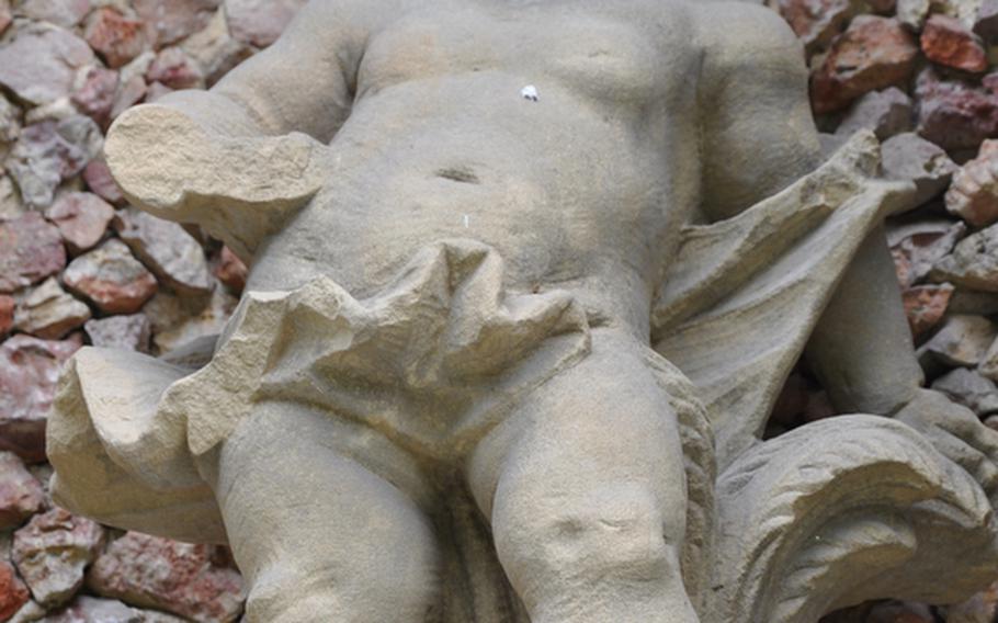 A statue on the outside of the Oriental House in Sanspareil, Germany. The house is the start and end point for the magnificent rock garden that is in the forest behind the house.