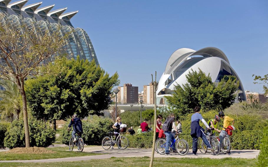 Turia Gardens' City of Arts and Sciences offers an aquarium, IMAX theater and an opera house.  