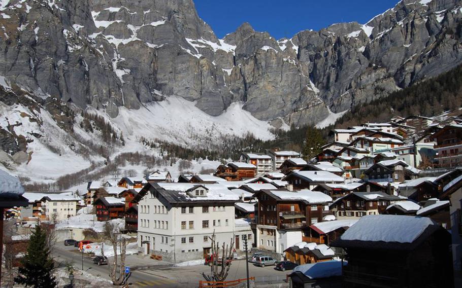 The village of Leukerbad is nestled between two mountains and has been destroyed by avalanches numerous times over the centuries. Avalanche walls built in the early 1800s now protect the village's 1,630 year-round residents and the thousands of visitors who come each year, winter and summer, for all kinds of recreation.